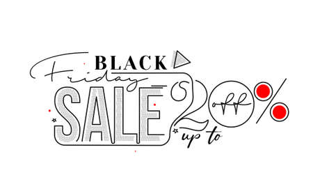 Black Friday Sale Promotion Poster or banner Design, Special offer 20% sale, Promotion and shopping vector template.のイラスト素材