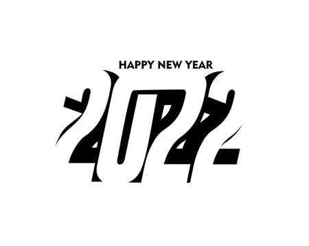 Happy New Year 2022 Text Typography Design Patter, Vector illustration.のイラスト素材