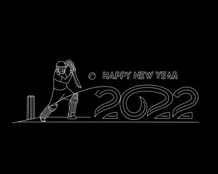 Happy new year 2022 - Cricket champions league background.のイラスト素材