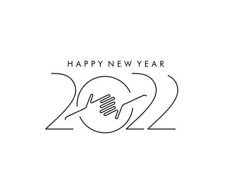Happy New Year 2022 Text Typography Design Patter, Vector illustration.のイラスト素材