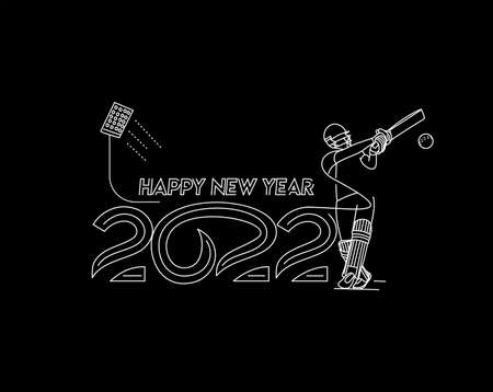 Happy new year 2022 - Cricket champions league background.のイラスト素材