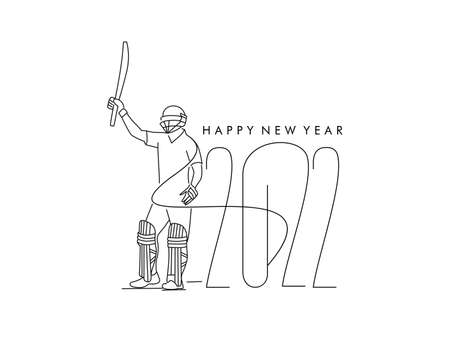 Happy new year 2022 - Cricket champions league background.のイラスト素材