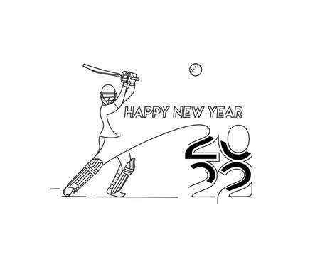Happy new year 2022 - Cricket champions league background.のイラスト素材