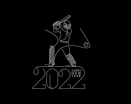 Happy new year 2022 - Cricket champions league background.のイラスト素材