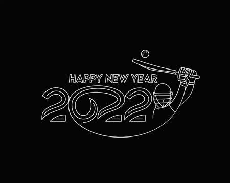 Happy new year 2022 - Cricket champions league background.のイラスト素材