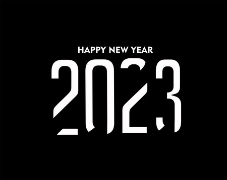 2023 Happy New Year Text Typography Design Element flyer, banner design.