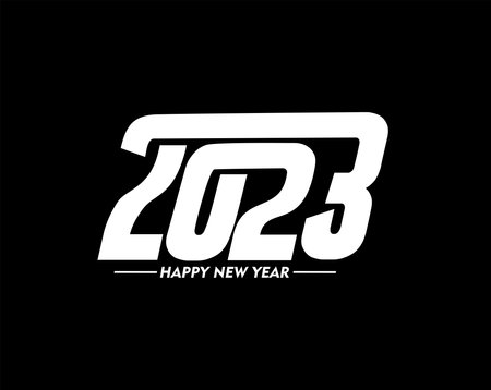 2023 Happy New Year Text Typography Design Element flyer, banner design.