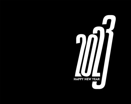 2023 Happy New Year Text Typography Design Element flyer, banner design.
