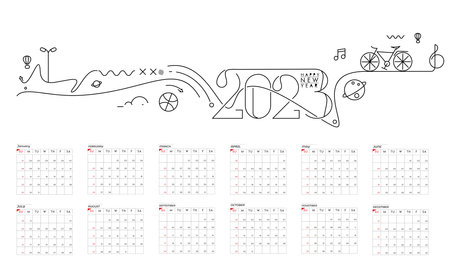 2023 Calendar Happy New Year Design.のイラスト素材