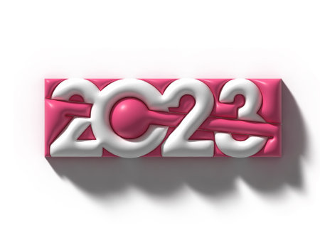 2023 Happy New Year 3D Text Typography Design Element.の写真素材