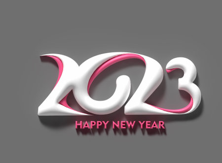 2023 Happy New Year 3D Text Typography Design Element.の写真素材