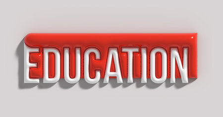 Education Calligraphic Banner 3d Lettering Font Design.