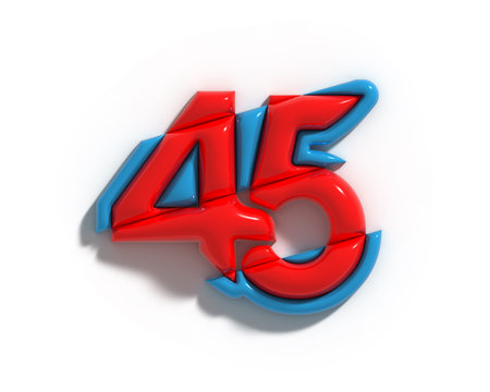 45 Forty Five Number Lettering 3d Font Design.の写真素材