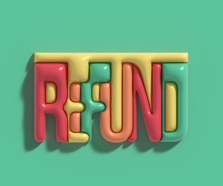 Refund Calligraphic Banner 3d Lettering Font Design.の写真素材
