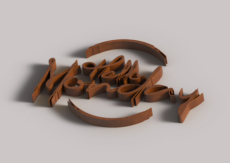 Happy Birthday 3d Line Art Font Design.の写真素材