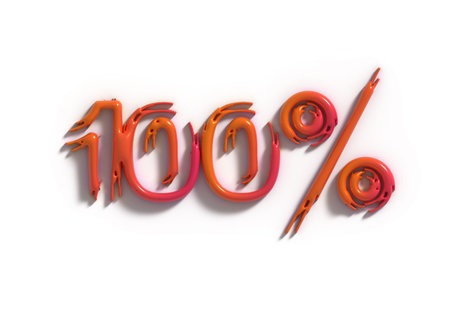 100% OFF Sale Discount Banner 3d Lettering Font Design.の写真素材