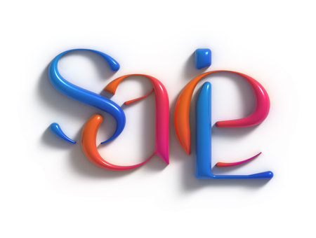 Sale 3d Lettering Font Illustration Design.の写真素材