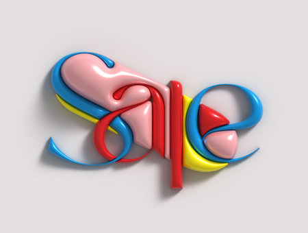 Sale 3d Lettering Font Illustration Design.の写真素材