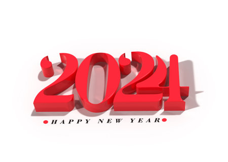 2024 Happy New Year 3d Lettering Illustration.の写真素材