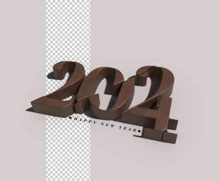 2024 Happy New Year Lettering Illustration Designの写真素材