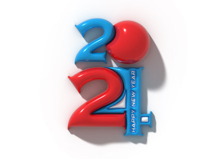 2024 Happy New Year Lettering Illustration Design.の写真素材