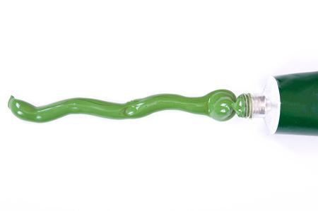 tube of acrylic paint on white backgroundの写真素材