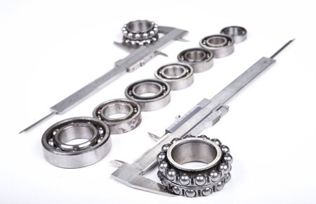 ball bearing on white backgroundの写真素材