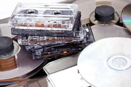 vintage old music object on white backgroundの写真素材