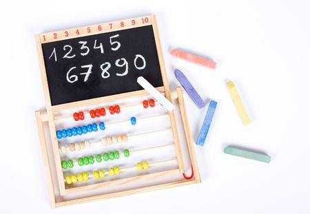 blackboard with ciphers on white background