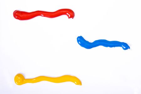 acrylic paint on white backgroundの写真素材