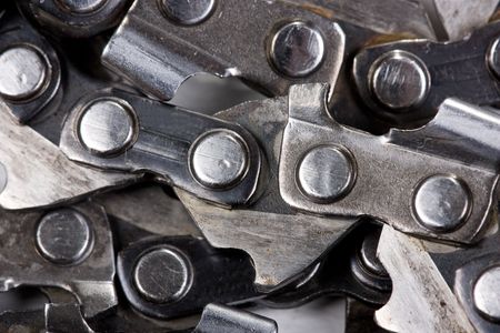 chain saw on white backgroundの写真素材