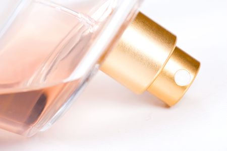 bottle of parfum on white backgroundの写真素材