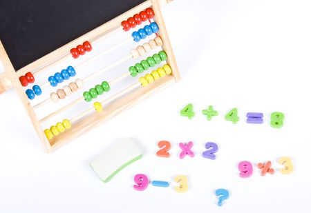blackboard with ciphers on white background