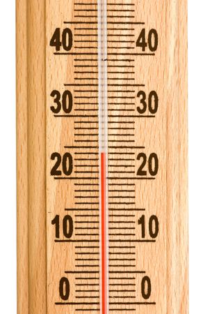 old vintage brown wooden thermometer