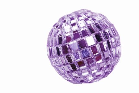 shiny violet glass disco ballの写真素材