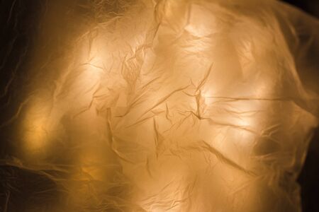 LED light bulb put in the plastic bag make it look blur inside