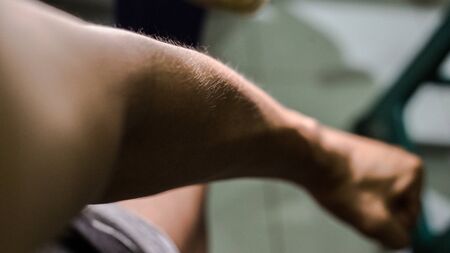 arm muscle of a strong manの写真素材
