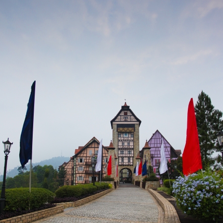 A replica of 18th century Colmar French Village in Alsaceのeditorial素材