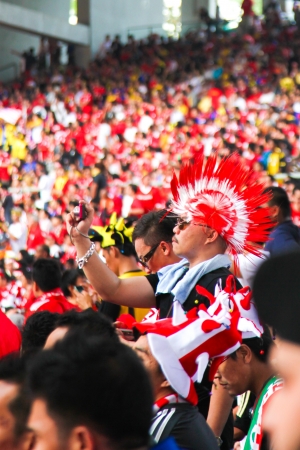 KUALA LUMPUR - JULY 16 : Over 80,000 Malaysian Kopites are watching Malaysia vs Liverpool Asian Tour 2011 at Bukit Jalil National Stadium on July 16, 2011 in Kuala Lumpur, Malaysia.のeditorial素材