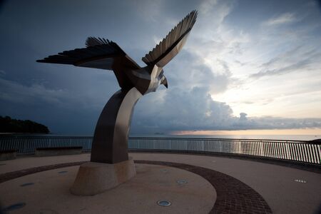 Hornbill statue facing the seaのeditorial素材