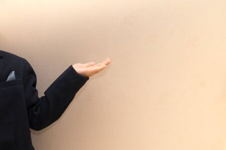 Open hand palm with COPY SPACEの写真素材