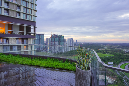 Skyline of Nusajaya, Johor, Malaysia at Sunriseのeditorial素材