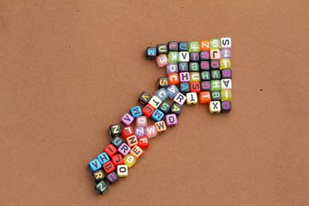 Showing increasing trend. Concept of growth,increasing sales,economy,consumerism,purchasing and spending power,trending,statisticの写真素材