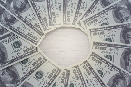 US dollar arranged in circleの写真素材