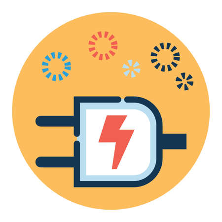 illustration vector graphic of power cable filled outline icon.