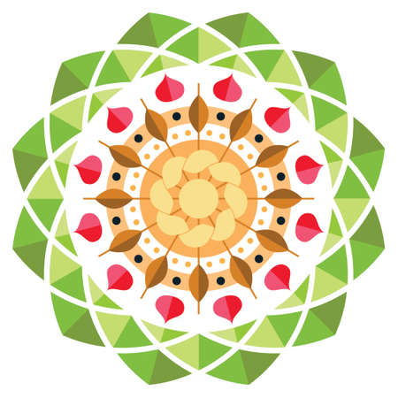 vector graphic illustration of colorful and luxurious crystal design Mandala. suitable for digital printing media for ceramics, tattoos, carpets, stickers, etc.のイラスト素材