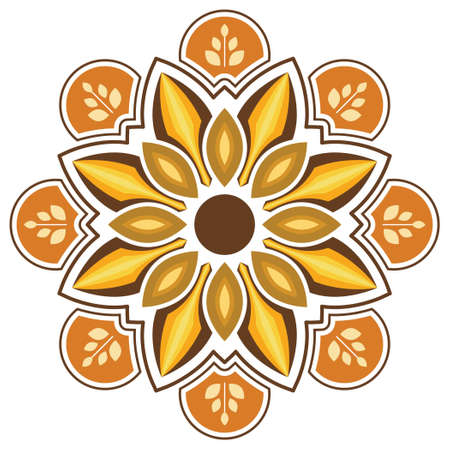 illustration vector graphic of mandala design circle with coffee themes. Suitable for logo, tattoos, ceramics, stickers, digital printing, carpets, etc.のイラスト素材