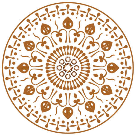 Illustration vector graphic of mandala design with brown and simple ornaments. Suitable for batik, tattoos, carpets, stickers, digital printing, etc.のイラスト素材