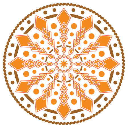 Illustration vector graphic of mandala design with brown and simple ornaments. Suitable for batik, tattoos, carpets, stickers, digital printing, etc.のイラスト素材
