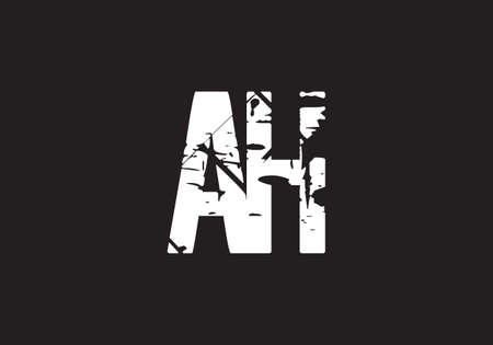this is a creative latter AH logo designのイラスト素材